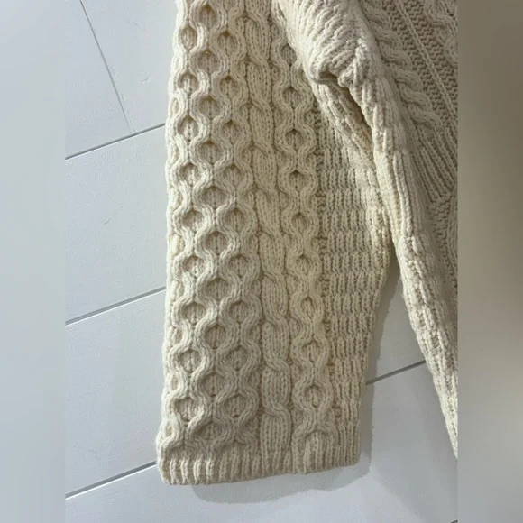 Kilronan Knitwear Merino Wool Cable Knit Cardigan Sweater Ireland L - Picture 10 of 14